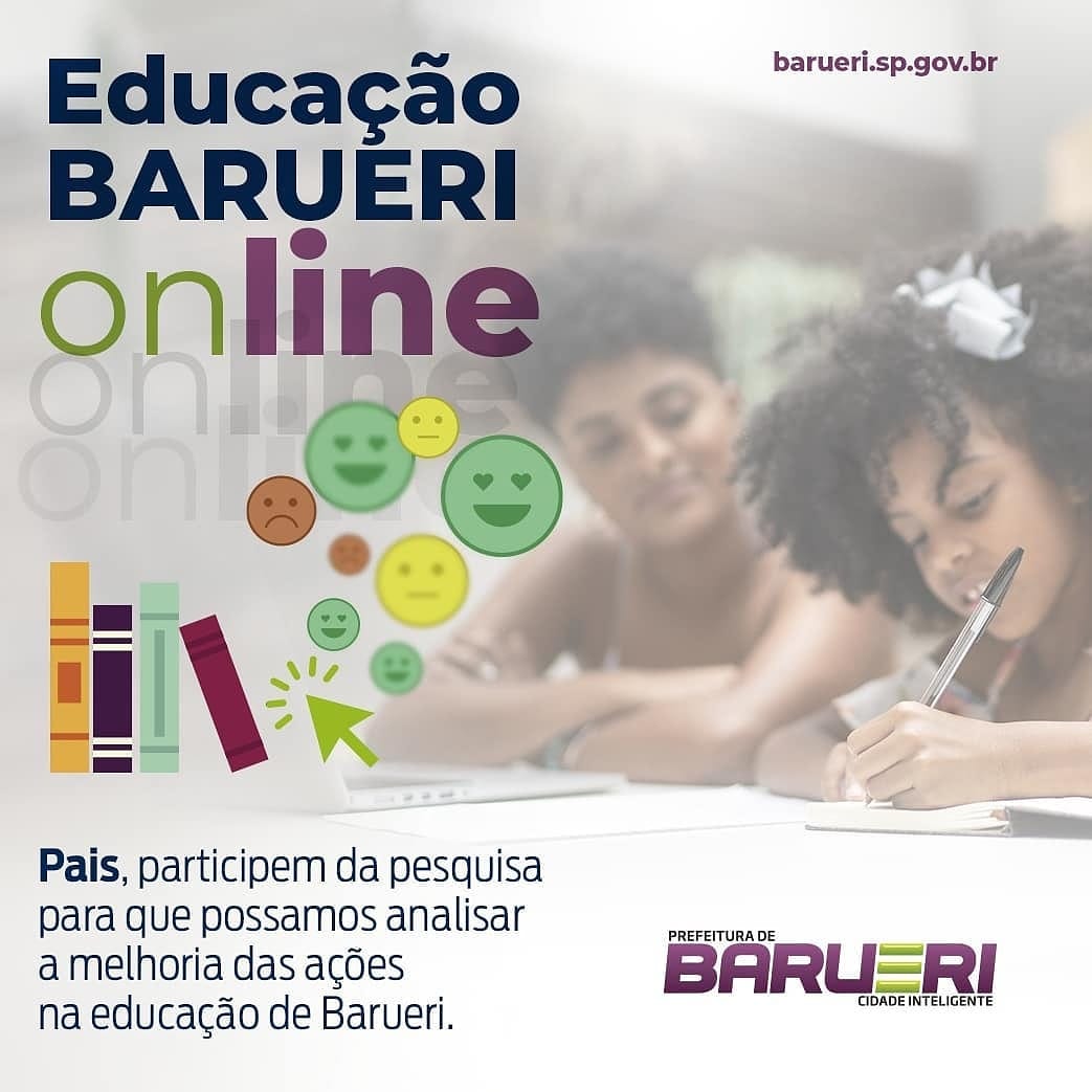 Educação de Barueri pede aos pais de alunos responderem pesquisa, visando ações de melhoria